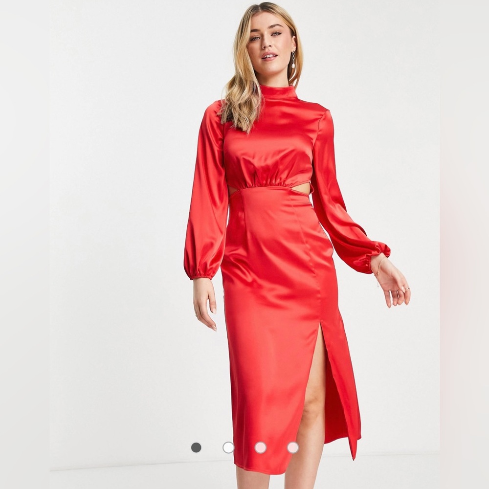ASOS Miss Selfridge Midi Red